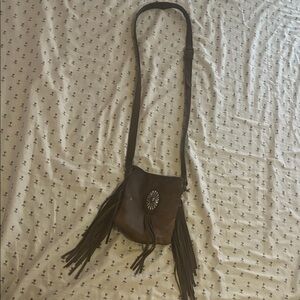 Idyllwind Dark Brown Crossbody Bag with Fringe